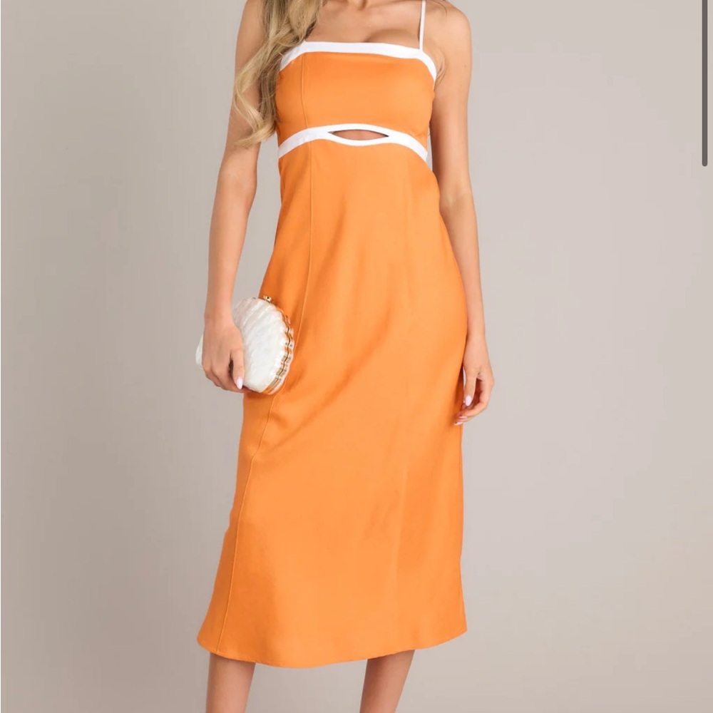 MINKPINK Jacques Contrast Orange Midi Dress